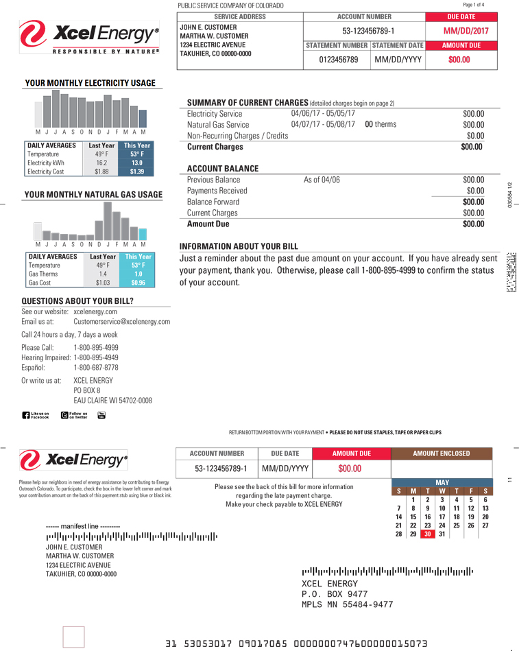 xcel-energy-bill-template