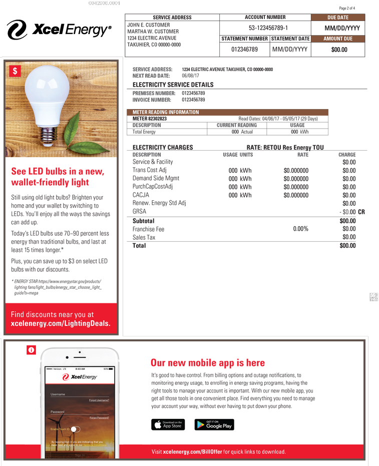Xcel Energy Bill Template More Energy Saved Means More Money Saved 