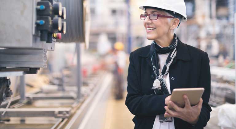 Supervisor working in a factory